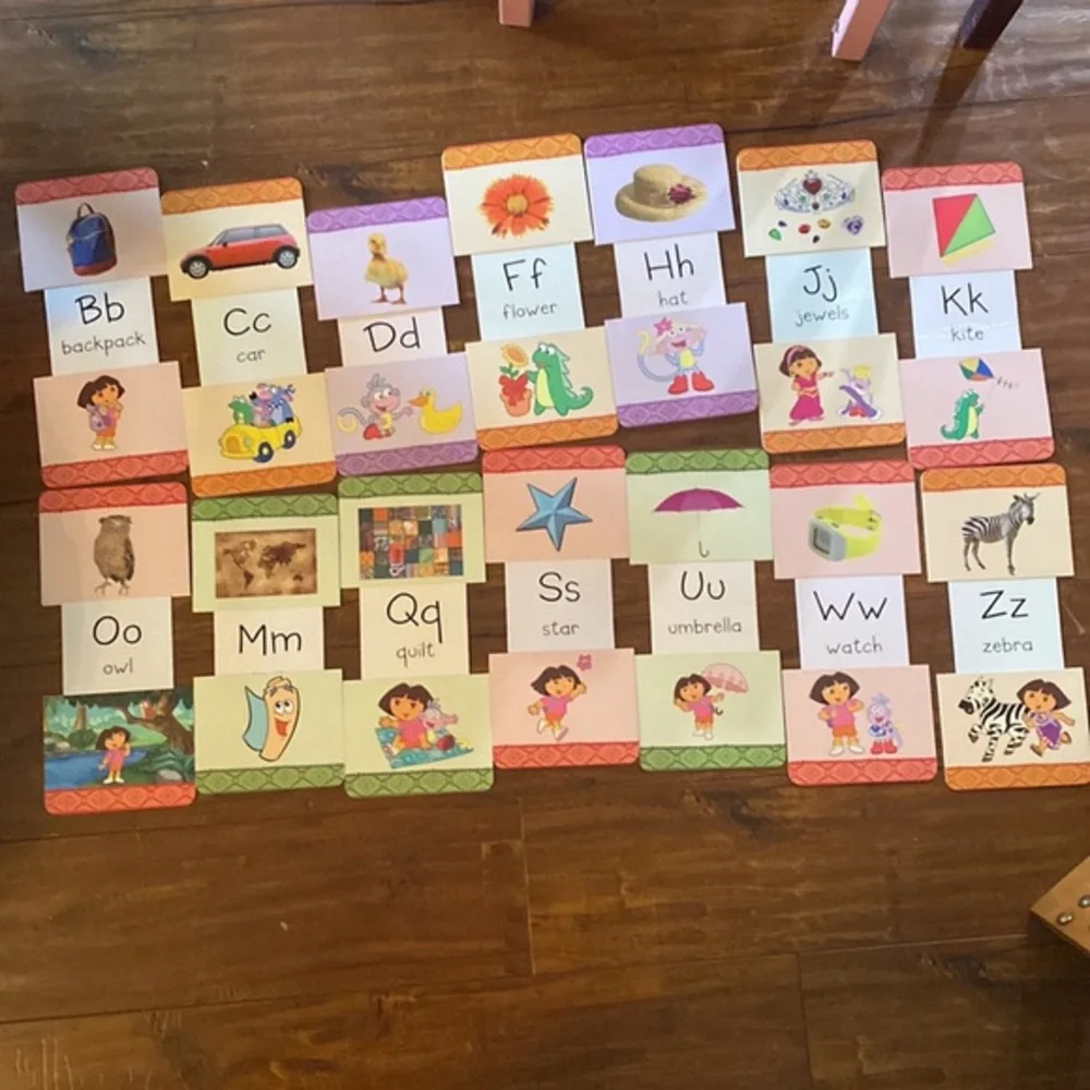 Dora the Explorer Flash Cards Alphabet Slide and Learn‎ Rare HTF